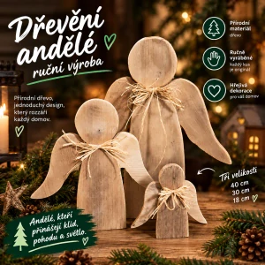Anděl dřevěný sada