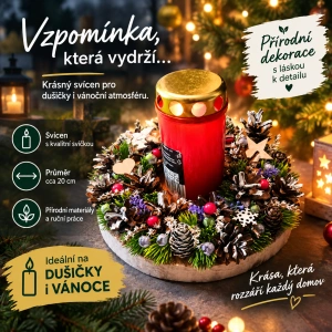 šiškový svícen 20 - 25 cm pietní